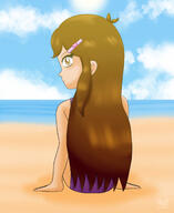 beach character:cookie_qt looking_at_viewer solo swimsuit // 1800x2200 // 1.9MB