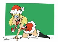 2019 artist:jose-miranda big_ass candy candy_cane character:rita_loud christmas holding_object holiday looking_at_viewer pose santa_outfit solo thick_thighs tongue_out // 1940x1390 // 155.2KB