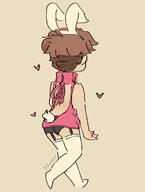artist:hellcakes ass bunny_ears character:lane_loud hearts rear_view solo thigh_highs virgin_killer_sweater // 1280x1693 // 192.3KB
