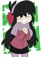 artist:marcustine character:gloom_loud christmas earmuffs looking_at_viewer ocs_only original_character scarf sin_kids smiling solo winter_clothes // 1500x2000 // 189.8KB