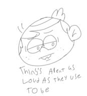 2017 artist:egoreking character:lincoln_loud dialogue frowning half-closed_eyes looking_to_the_side solo text // 443x491 // 52KB