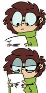 2016 artist:icecreampizzer character:lisa_loud frowning holding_object looking_down reaction_image reading // 200x400 // 45.5KB