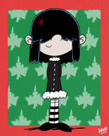2017 alternate_outfit artist:julex93 character:lucy_loud christmas christmas_dress christmas_outfit hands_behind_back simple_background smiling solo // 2000x2500 // 2.5MB
