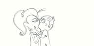 2017 artist:tmntfan85 character:lincoln_loud character:luan_loud hands_on_cheeks holding_arm kiss kissing luancoln sketch // 1240x604 // 173.0KB