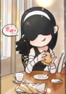 2018 aged_up artist:anon334 character:lucy_loud eating hearts holding_food holding_object looking_at_viewer smiling solo // 837x1183 // 856KB