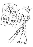 angry basball_bat character:bed_loud dialogue holding_object ocs_only original_character sin_kids tagme // 600x849 // 114.0KB