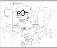 2016 aged_up artist:idlecum big_breasts character:lisa_loud computer looking_at_viewer sketch socks solo tagme thick_thighs // 558x470 // 72KB