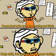 2017 artist:nlml character:lincoln_loud comic dialogue parody shrugging solo sunglasses text // 765x767 // 332KB