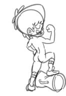 2017 artist:hotdog ass bag character:boy_lynn eyes_closed fist flexing frowning genderswap hand_on_hip nude open_mouth pose raised_leg sketch smiling solo // 577x840 // 57KB