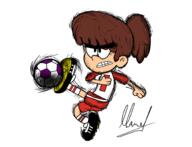 2016 artist:sybergamer16 ball character:lynn_loud nintendo parody soccer_ball solo super_mario_bros super_mario_strikers wide_eyebrows // 2012x1536 // 751KB