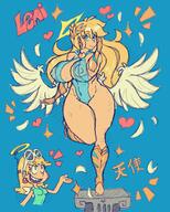 angel artist:rexreyes big_breasts character:leni_loud halo japanese nipple_outline solo tagme thick_thighs wide_hips // 1600x2000 // 602KB