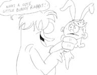 2016 artist:radish bunny_ears character:lola_loud crossover dialogue sketch text // 775x596 // 89KB