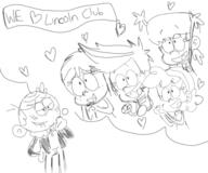 2016 artist:fullhero18 background_character browncoln character:brown_qt character:cookie_qt character:cristina character:lincoln_loud character:tabby cookiecoln cristinacoln group sketch tabbycoln text thought_bubble // 600x500 // 189KB