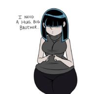 aged_up artist:chillguydraws au:thicc_verse big_breasts blushing character:lucy_loud dialogue solo thick_thighs wide_hips // 900x900 // 127KB