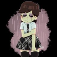 2017 alternate_outfit artist:flor character:luna_loud crying eyes_closed mascara rain sad solo transparent_background // 1000x1000 // 781KB
