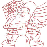 2016 american_flag artist:hotdog character:luan_loud fat looking_at_viewer obese scooter smiling solo // 800x800 // 222KB