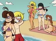 artist:pepemay beach bikini character:luan_loud character:maggie sling_bikini swimsuit // 4850x3550 // 5.2MB