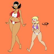 aged_up artist:chillguydraws au:thicc_verse big_breasts bikini blushing character:lily_loud character:stella_zhau freckles swimsuit thick_thighs // 3000x3000 // 660KB