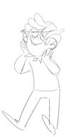 2016 artist:doctorwily character:lincoln_loud eyes_closed sketch smiling solo // 1055x1901 // 212KB