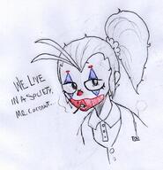 character:luan_loud clown dialogue makeup smoking solo // 886x922 // 164.1KB