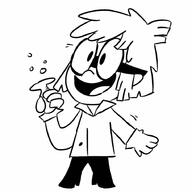 2017 artist:teatimewithdragons character:lisa_loud dexter's_laboratory holding_object lab_coat open_mouth smiling solo // 914x914 // 56KB