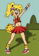 2017 alternate_outfit artist:caencer character:lincoln_loud cheerleader coloring colorist:sleepylars crossdressing earrings makeup midriff pom_poms pose smiling solo // 1392x1960 // 1.6MB