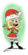 2020 artist:jose-miranda character:leni_loud christmas santa_hat santa_outfit smiling solo // 817x1600 // 117.1KB