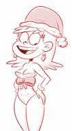 2016 artist:scobionicle99 breasts character:leni_loud hands_on_hips open_mouth santa_dress santa_hat santa_outfit smiling solo // 550x1000 // 184.0KB