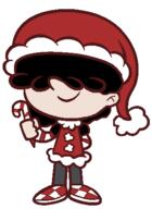 alternate_outfit candy_cane character:lars_loud christmas genderswap hand_behind_back holding_food holding_object santa_hat santa_outfit smiling solo // 336x462 // 9.7KB