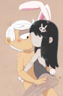 artist:hua bunnysuit character:lincoln_loud character:lucy_loud half-closed_eyes kissing lucycoln nude // 1577x2429 // 4.8MB