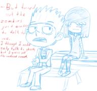2016 artist:duskull character:lucy_loud character:norman_babcock crossover dialogue paranorman sketch text // 439x412 // 141KB