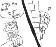 2016 artist:fullhero background_character blushing character:cookie_qt character:lincoln_loud comic cookiecoln dialogue sitting sketch text // 600x500 // 162.5KB