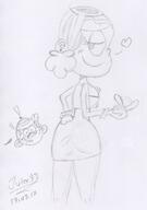 ! 2017 artist:julex93 blushing character:lincoln_loud character:thicc_qt half-closed_eyes hand_gesture hand_on_hip heart looking_at_another sketch smiling thiccoln wide_hips // 482x686 // 61.6KB