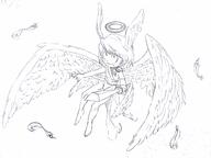 2016 artist:faganon character:lincoln_loud lineart sketch solo wings // 2592x1944 // 288KB