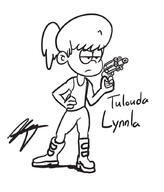 2016 artist:hotdog character:lynn_loud cosplay futurama gun parody solo text // 769x900 // 122KB
