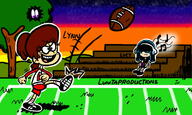 2016 artist:lunitaproductions ball character:lucy_loud character:lynn_loud football text // 800x480 // 140KB