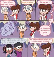 artist:laugh-out-loud-house character:lincoln_loud character:lynn_loud character:ronnie_anne_santiago comic dialogue lynncoln spanish tagme // 912x960 // 111.6KB