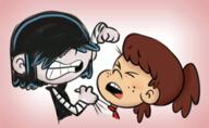 2016 abuse angry animated artist:dipper character:lucy_loud character:lynn_loud punch punching // 484x297 // 198KB