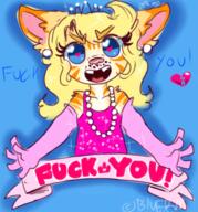 2016 animalization anthro artist:bluerm character:lola_loud furry heart heart-shaped_pupils heart_eyes looking_at_viewer solo text // 463x497 // 323KB
