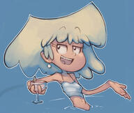 2017 artist:conoghi beverage character:lori_loud cocktail holding_object leaning looking_at_viewer smiling solo swimsuit westaboo_art // 600x506 // 49KB