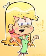 2022 artist:dibujantevacio character:leni_loud looking_at_viewer open_mouth smiling solo // 1900x2300 // 292KB