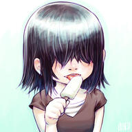 2017 artist:boredartist character:lucy_loud ice_cream popsicle solo tongue_out // 500x500 // 76KB