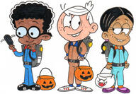 2016 artist:nintendomaximus character:clyde_mcbride character:lincoln_loud character:ronnie_anne_santiago cosplay ghostbusters halloween lineup // 476x330 // 224KB