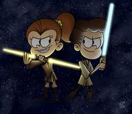 2022 artist:sp_2233 character:benny_stein character:luan_loud commission commissioner:lupercio_alonso lightsaber lubenny parody star_wars stars // 2048x1766 // 344.9KB