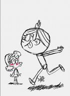 2016 artist:mikikimr blushing character:christina character:lincoln_loud christinacoln looking_at_another running tongue_out // 540x739 // 96.2KB