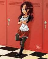2021 arms_crossed artist:julex93 character:taylor frowning leaning looking_at_viewer school shadow solo // 1800x2200 // 304.5KB