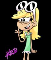 2016 character:leni_loud open_mouth smiling solo transparent_background waving // 1280x1497 // 386.2KB