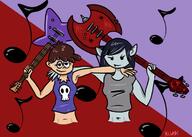 2016 adventure_time axe character:luna_loud character:marceline_the_vampire_queen crossover guitar holding_object instrument // 700x500 // 186.5KB