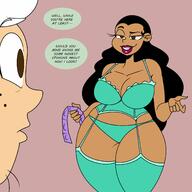aged_up alternate_hairstyle artist:chillguydraws au:thicc_verse bare_breasts big_breasts bra carlotacoln character:carlota_casagrande character:lincoln_loud condom freckles interracial lingerie panties tagme thick_thighs underwear wide_hips // 1500x1500 // 162KB