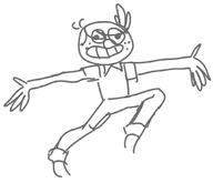 2016 artist:cr0nu5 character:lincoln_loud jumping raised_arms raised_leg sketch smiling solo // 1058x908 // 158.9KB
